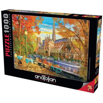 Puzzle Anatolian din 1000 piese - Notre Dame în toamnă