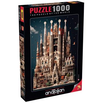 Puzzle Anatolian din 1000 piese - Sagrada Familia