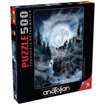 Puzzle Anatolian din 500 piese - Lupul de lună