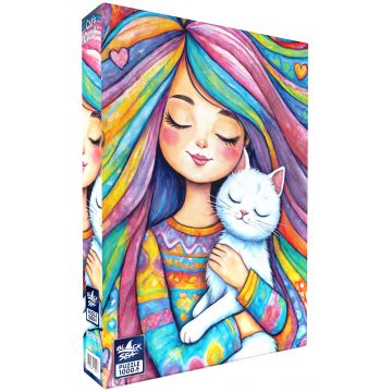 Puzzle Black Sea din 1000 piese - Îmbrățișare de pisică