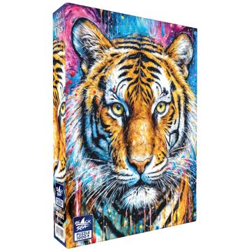 Puzzle Black Sea din 1000 piese - Portrete de pisici: Tigru