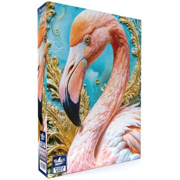 Puzzle Black Sea din 500 piese - Creaturi prețioase: Flamingo roz