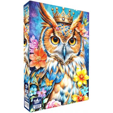 Puzzle Black Sea din 500 piese - Printre flori: Bufniță