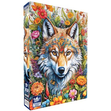 Puzzle Black Sea din 500 piese - Printre flori: Lupul
