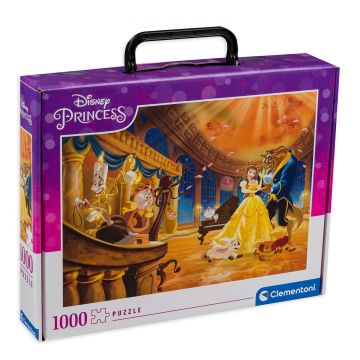Puzzle Clementoni din 1000 de piese - Frumoasa și Bestia, într-o valiză