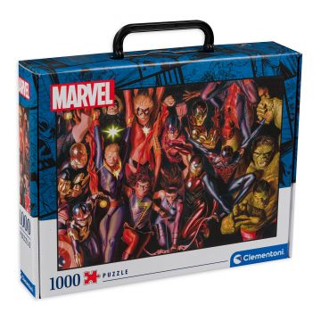 Puzzle Clementoni din 1000 de piese - Marvel, în servietă