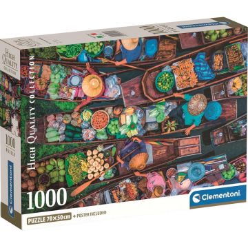 Puzzle Clementoni din 1000 piese - Piața plutitoare thailandeză