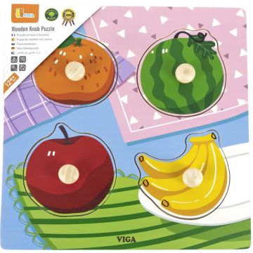 Puzzle din lemn cu mânere Viga - Fructe