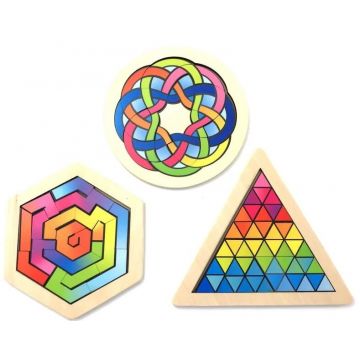 Puzzle din lemn pentru copii Goki - Culori si forme, sortiment