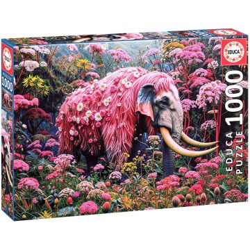 Puzzle Educa din 1000 piese - Elefant cu motiv floral