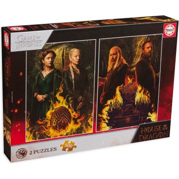 Puzzle Educa din 2 x 500 de piese - Casa Dragonului