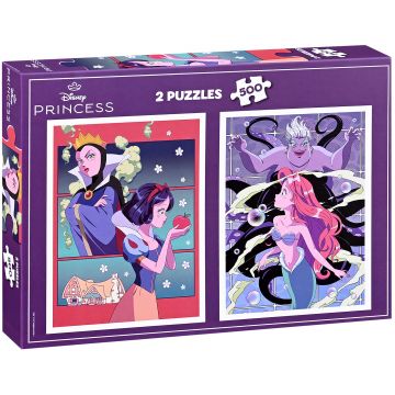 Puzzle Educa din 2 x 500 piese - Răufăcătorii Disney vs. Prințese