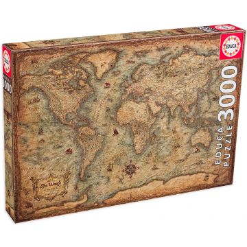 Puzzle Educa din 3000 de piese - Harta lumii
