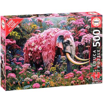 Puzzle Educa din 500 piese - Elefant cu motive florale