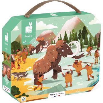 Puzzle panoramic pentru copii Janod din 100 piese - Friză preistorică