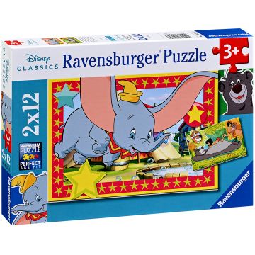 Puzzle penru copii Ravensburger 2 în1 - Chemarea aventurii: Cartea junglei și Dumbo