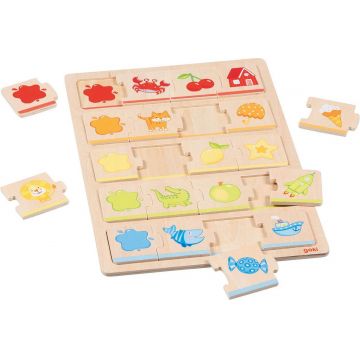 Puzzle pentru copii din lemn Goki din 20 piese - Primul meu puzzle colorat