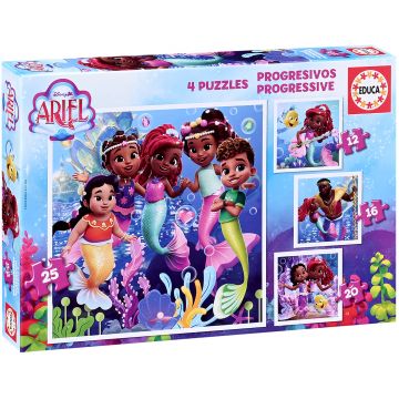 Puzzle pentru copii Educa 4 în 1 - Ariel