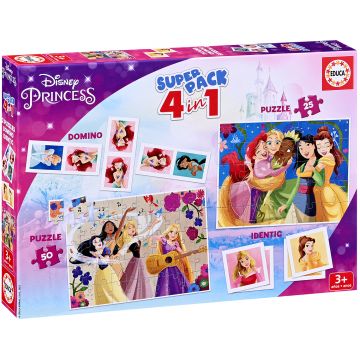 Puzzle pentru copii Educa 4 în 1 - Prințese Disney