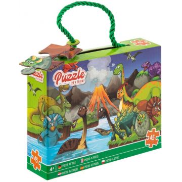 Puzzle pentru copii Grafix din 45 de piese - Dinozauri