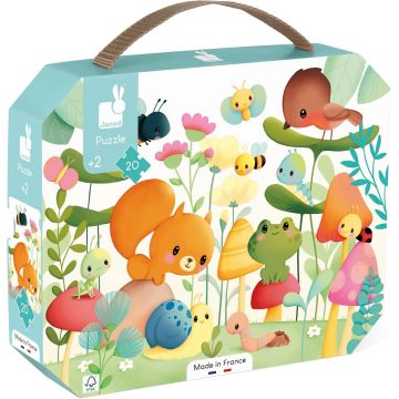 Puzzle pentru copii Janod din 20 piese - Prieteni în grădină