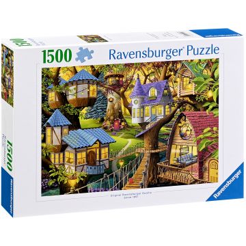 Puzzle Ravensburger din 1500 de piese - Amurg în coronamentul copacilor