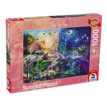 Puzzle Schmidt din 1000 de piese - Curse de noapte cu dragoni