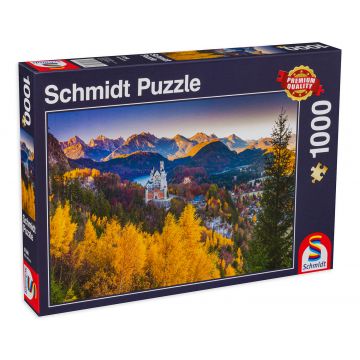 Puzzle Schmidt din 1000 de piese - Neuschwanstein în toamnă