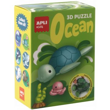 Set puzzle 3D  Apli Kids - Ocean, broască țestoasă, caracatița și alge marine