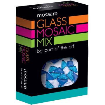 Amestec de mozaic Mosaaro - Albastru, Alb, sclipici albastru