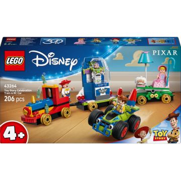 Constructor LEGO Disney - Jocul de jucărie, trenul de vacanță și mașina cu telecomandă (43264)
