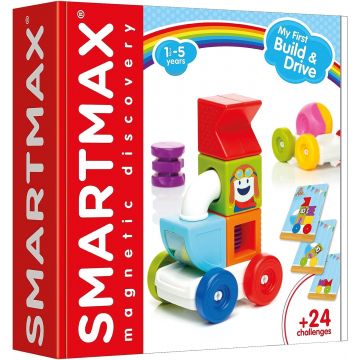 Constructor magnetic Smart Games Smartmax - Asamblați și conduceți, 8 piese