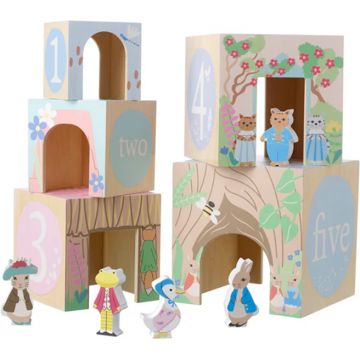 Cuburi de stivuire din lemnOrange Tree Toys Peter Rabbit