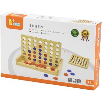 Joc de strategie din lemn Viga Toys – Patru jetoane într-o linie