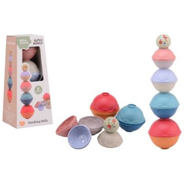 Jucărie pentru copii Johntoy - Happy World, turn de bile de bioplastic, 9 părți