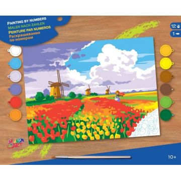 Kit de colorat după număr  KSG Crafts -Lalelele din Amsterdam