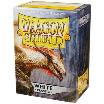 Protecții pentru cărți de joc Dragon Shield Classic Sleeves - Alb (100 buc.)