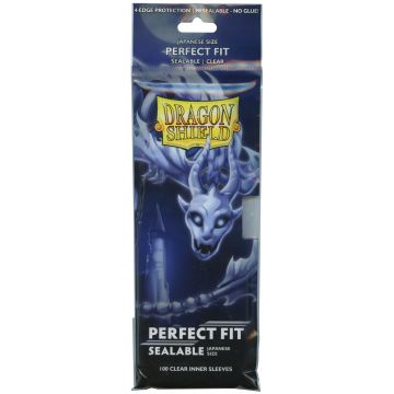 Protecții pentru cărți de joc Dragon Shield Perfect Fit Sealable Sleeves - Small Clear (100 buc.)