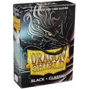 Protecții pentru cărți de joc Dragon Shield Sleeves - Small Black (60 buc.)