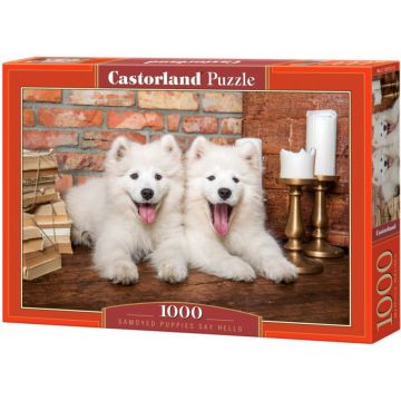 Puzzle Castorland din 1000 piese - Câini Samoyed