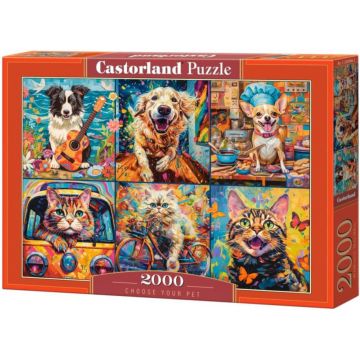 Puzzle Castorland din 2000 piese - Alege un animal de companie