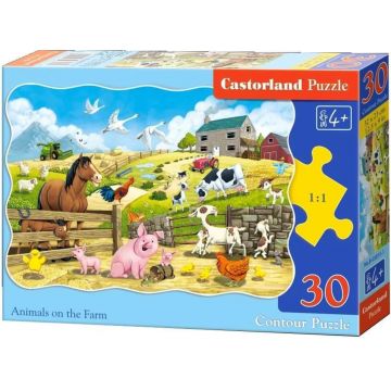 Puzzle Castorland din 30 piese - Animalele în fermă
