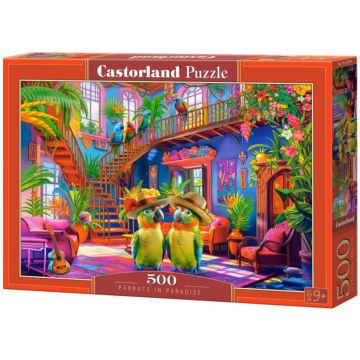 Puzzle Castorland din 500 piese - Papagalii în Paradis