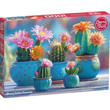 Puzzle Cherry Pazzi din 1000 piese - Artificii de la cactuși înfloriți