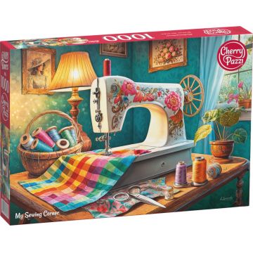 Puzzle Cherry Pazzi din 1000 piese - Colțul meu de cusut