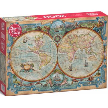 Puzzle Cherry Pazzi din 2000 piese - Mari descoperiri pe harta lumii