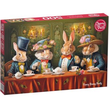 Puzzle Cherry Pazzi din 500 piese - Petrecere fantastică cu iepurași