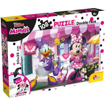 Puzzle cu două fețe Lisciani de colorat din 108 piese - Minnie Mouse