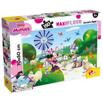 Puzzle cu două fețe Lisciani de colorat din 150 piese - Minnie