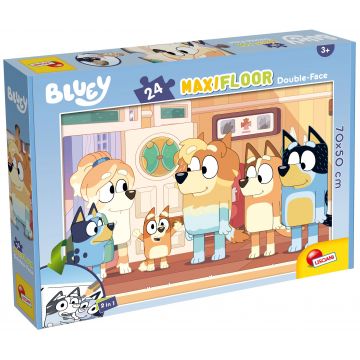 Puzzle cu două fețe Lisciani de colorat din 24 piese - Bluey